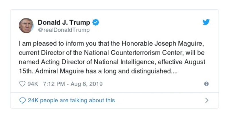 Post image from Donald Trump