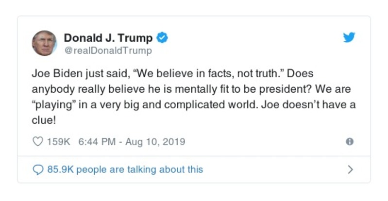 Post preview from Donald Trump