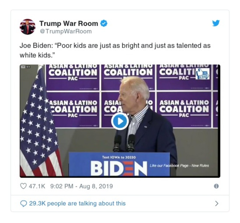 Post preview from Donald Trump