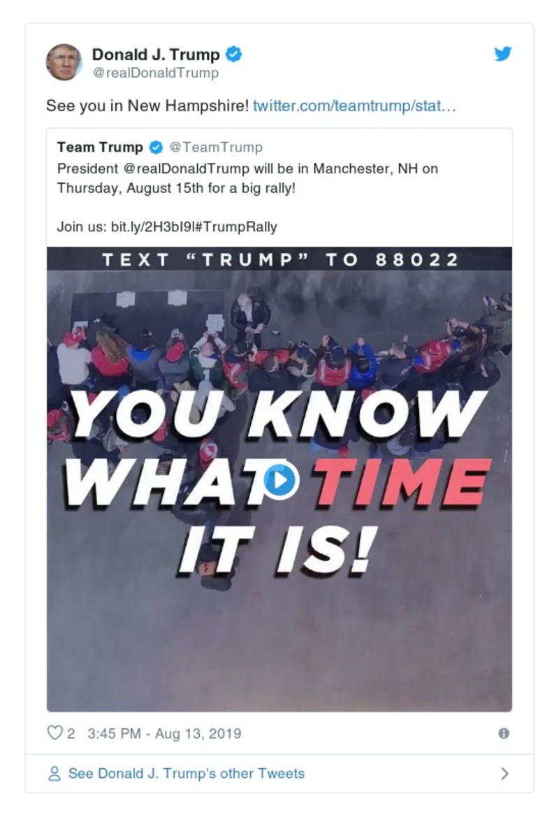 Post image from Donald Trump