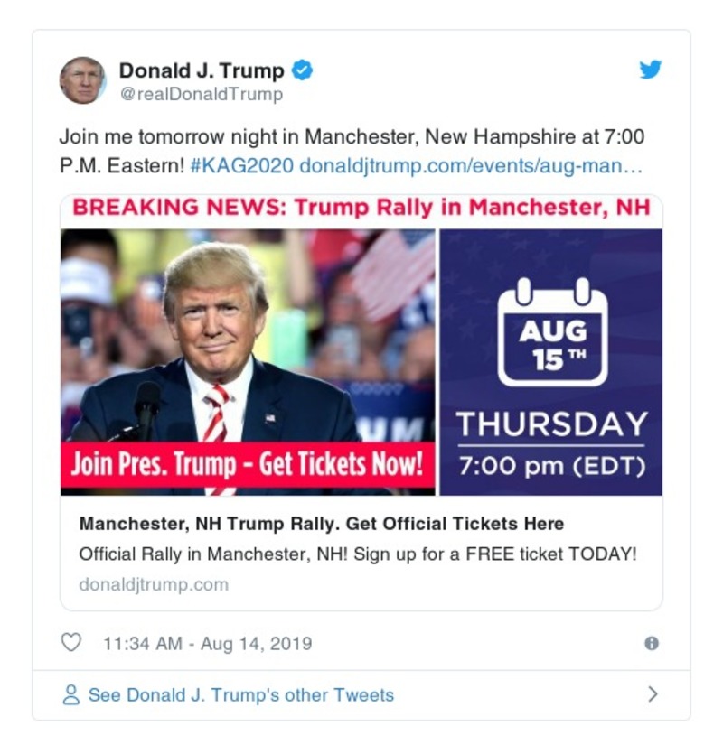 Post image from Donald Trump