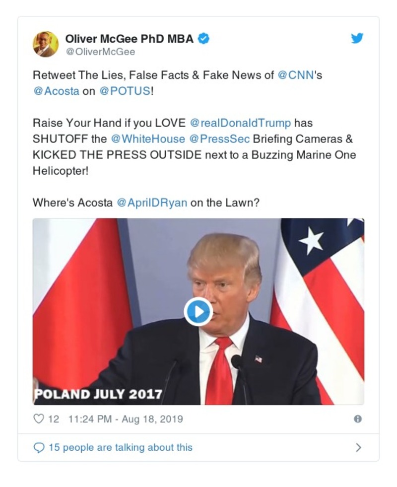 Post preview from Donald Trump