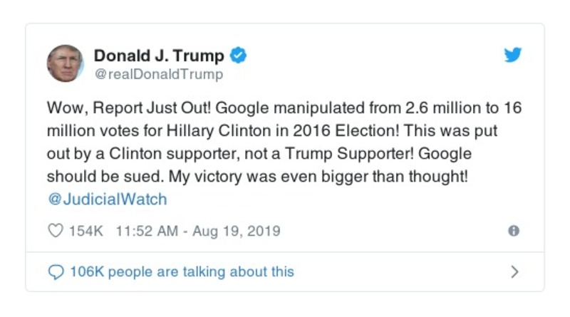 Post image from Donald Trump