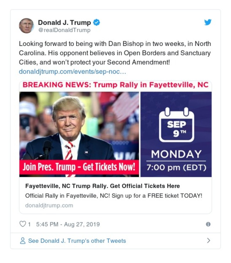 Post image from Donald Trump