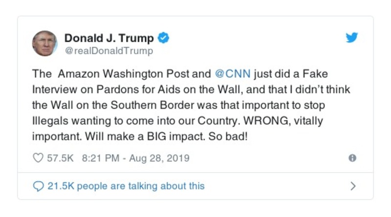 Post preview from Donald Trump