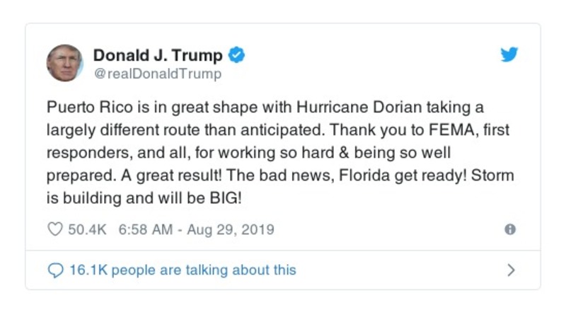 Post image from Donald Trump