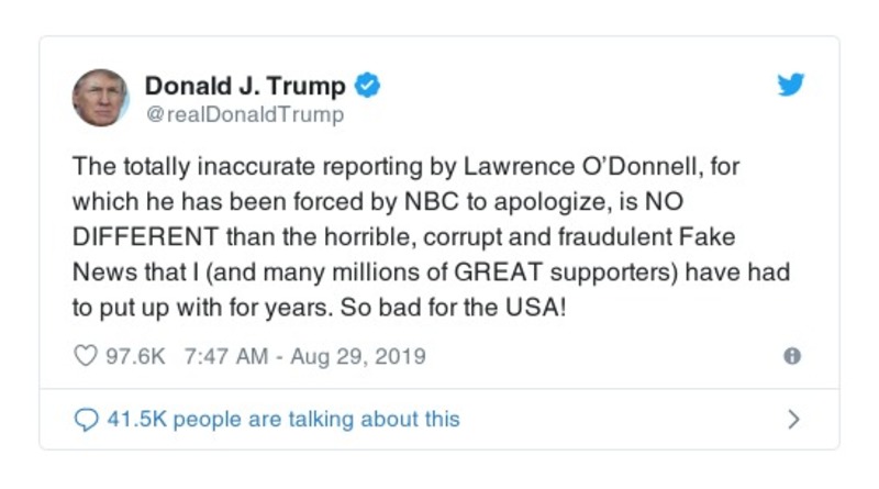 Post image from Donald Trump