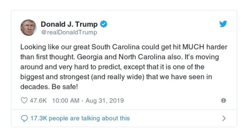 Post image from Donald Trump