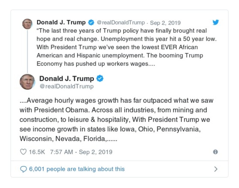 Post image from Donald Trump