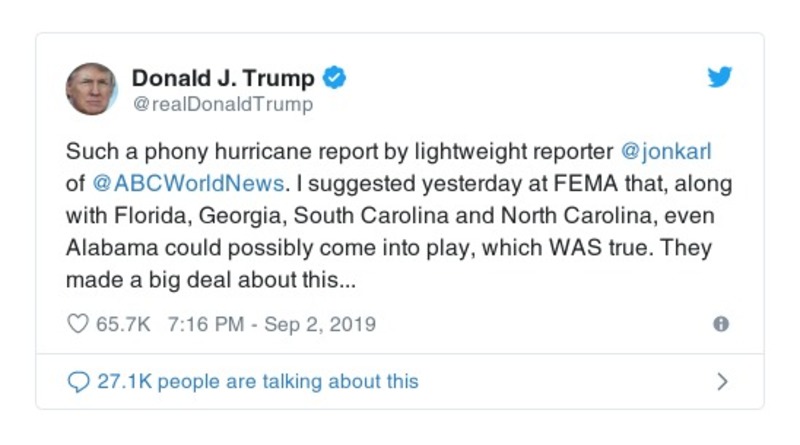 Post image from Donald Trump