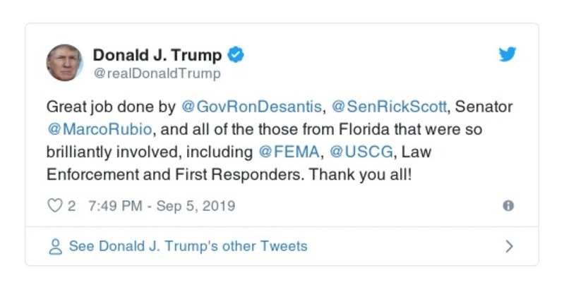 Post image from Donald Trump