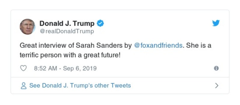 Post image from Donald Trump