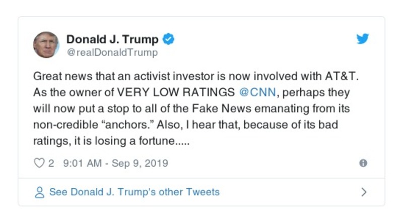 Post preview from Donald Trump