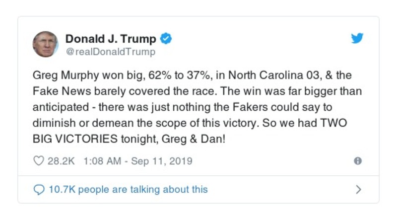 Post image from Donald Trump