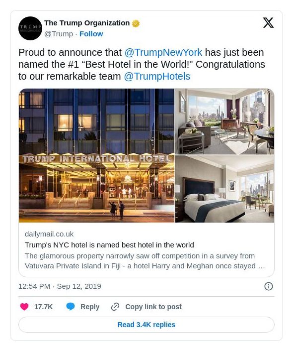 Post image from Donald Trump