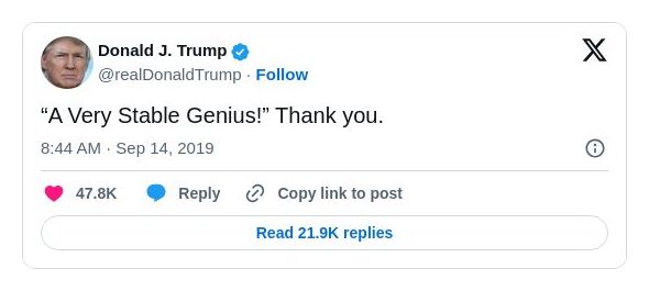 Post image from Donald Trump