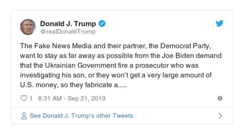 Post preview from Donald Trump