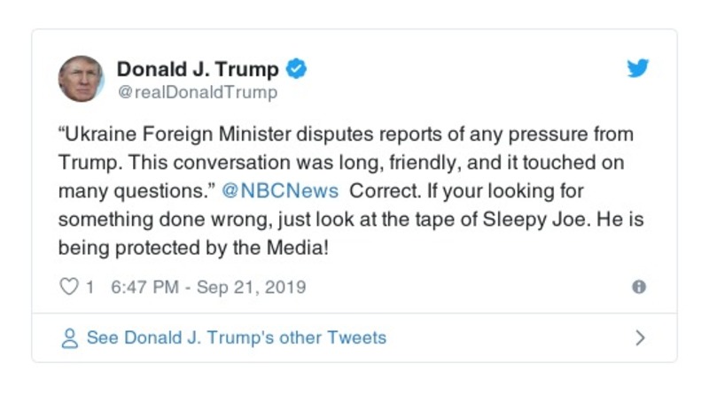 Post preview from Donald Trump