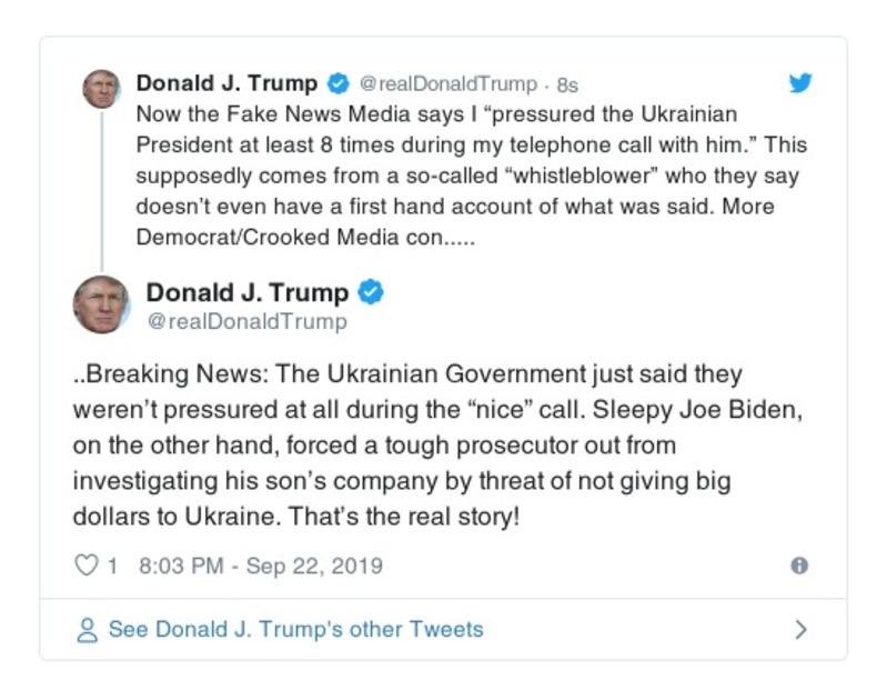 Post preview from Donald Trump