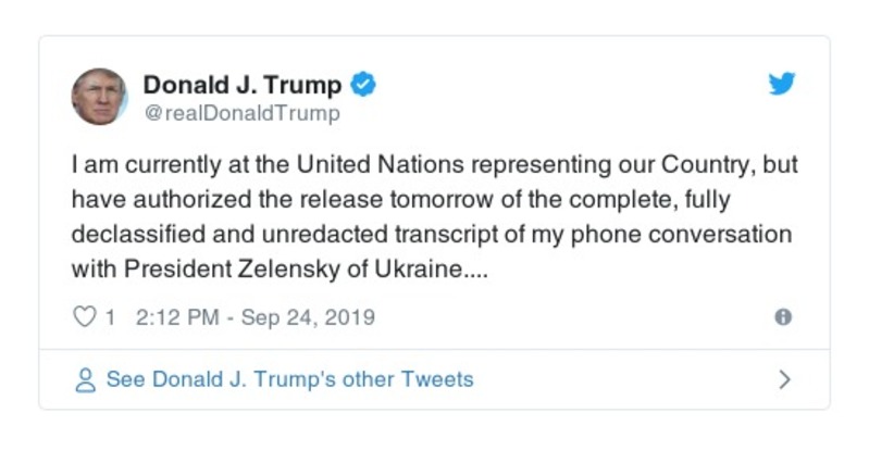 Post preview from Donald Trump