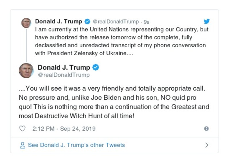 Post preview from Donald Trump