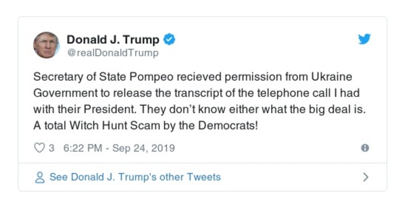 Post preview from Donald Trump