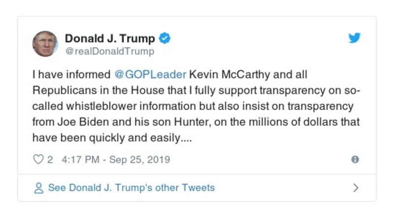 Post preview from Donald Trump