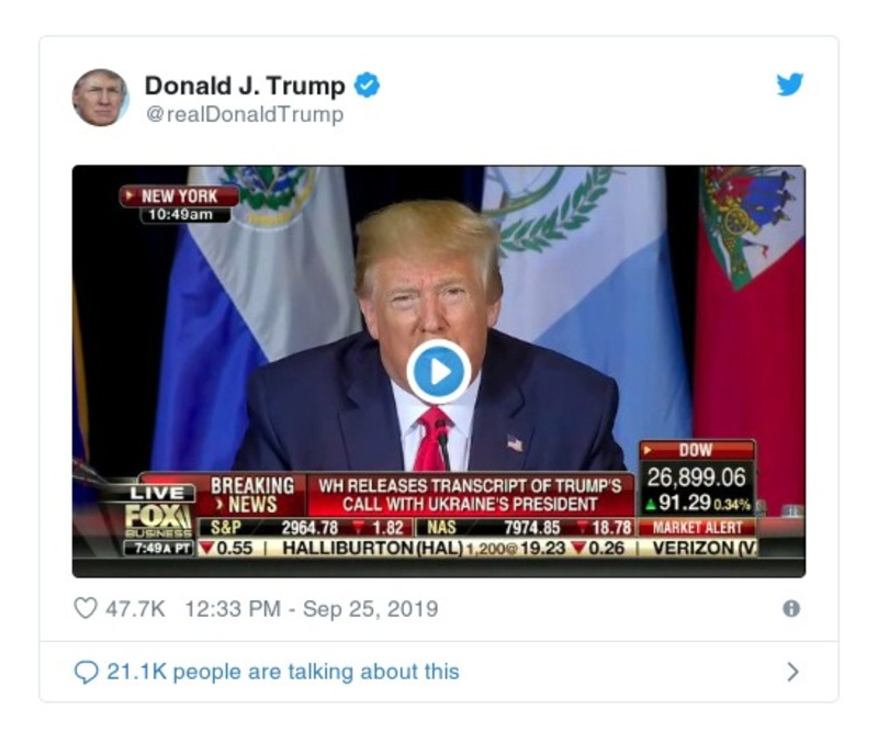 Post image from Donald Trump