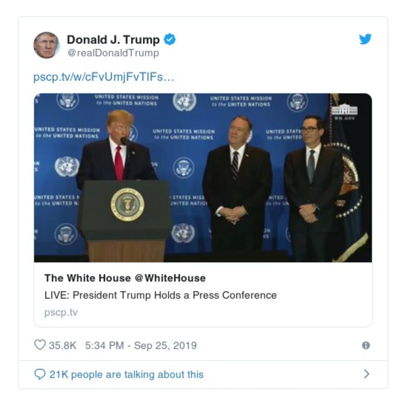 Post image from Donald Trump