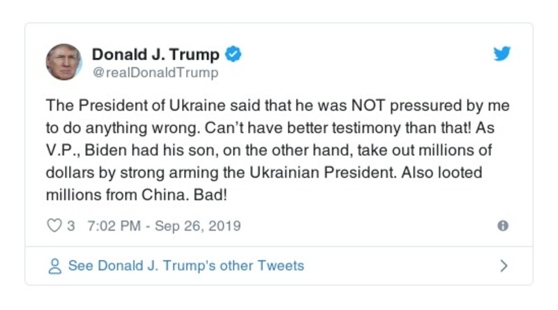 Post preview from Donald Trump