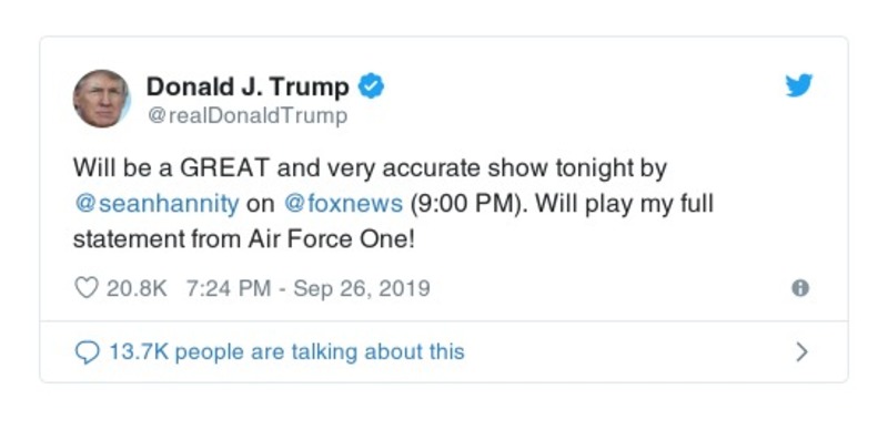 Post image from Donald Trump