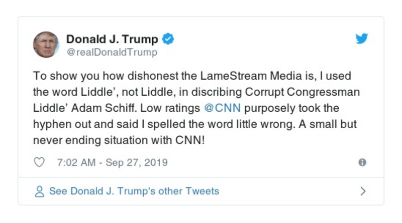 Post preview from Donald Trump