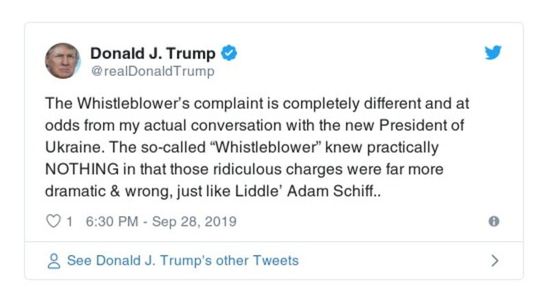 Post preview from Donald Trump