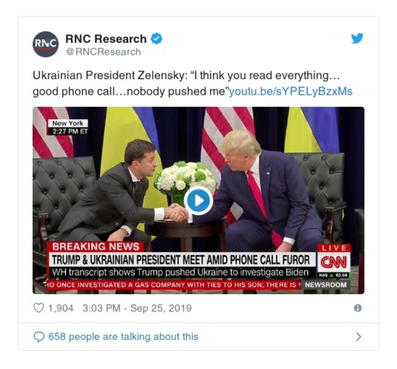 Post preview from Donald Trump