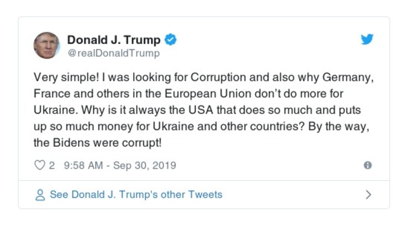 Post preview from Donald Trump