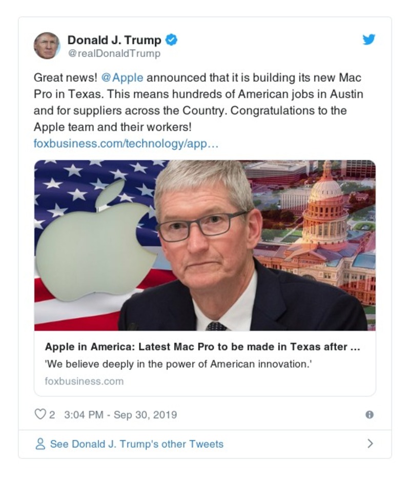 Post image from Donald Trump