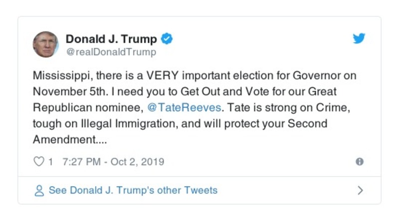 Post preview from Donald Trump