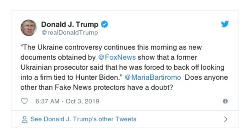 Post preview from Donald Trump