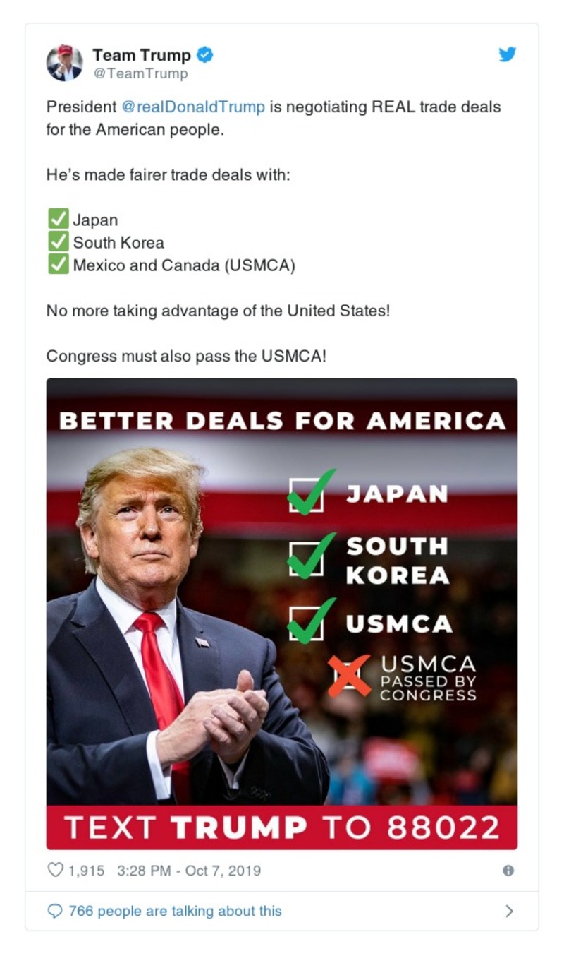 Post image from Donald Trump