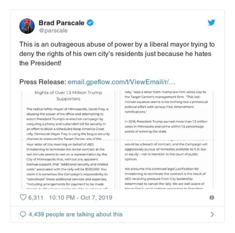 Post image from Donald Trump