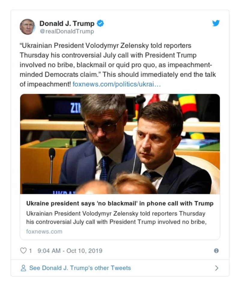 Post preview from Donald Trump