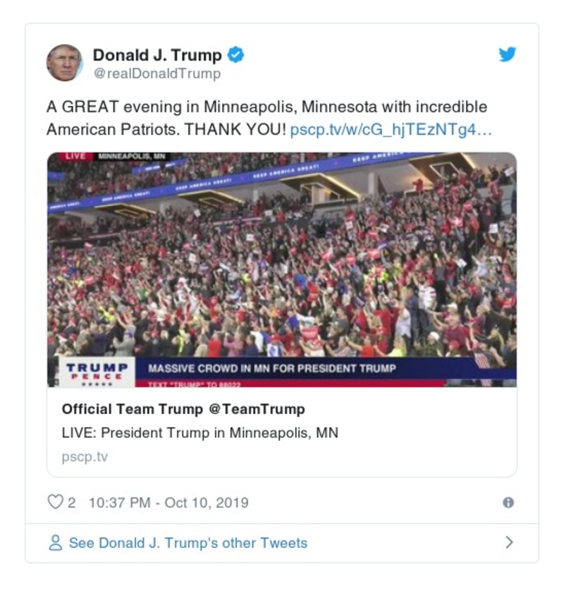 Post image from Donald Trump