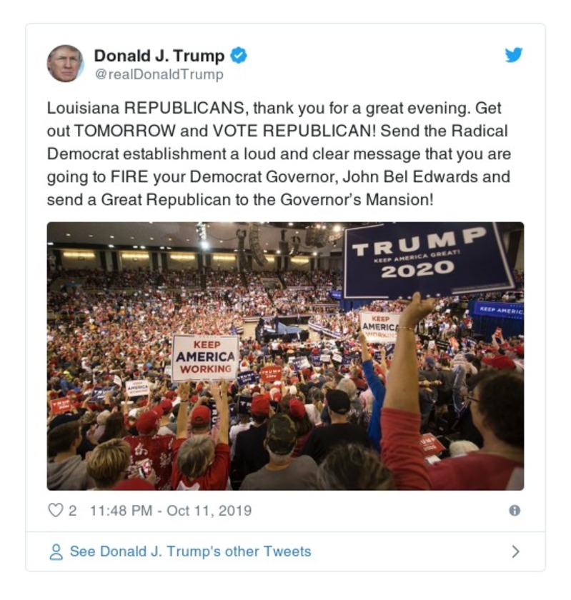 Post image from Donald Trump