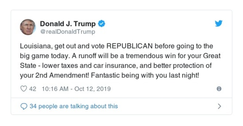 Post image from Donald Trump