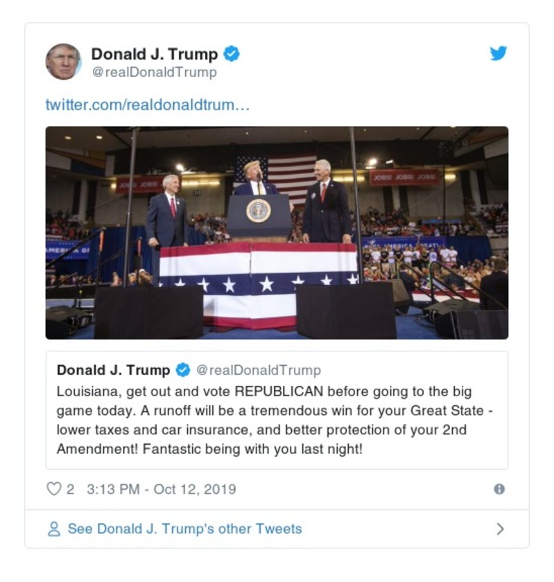 Post image from Donald Trump