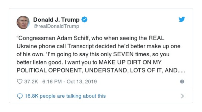 Post preview from Donald Trump