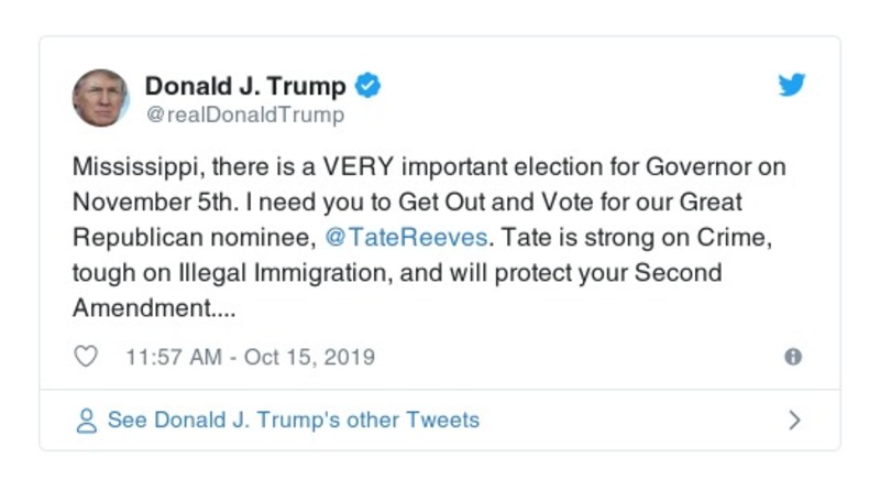 Post preview from Donald Trump