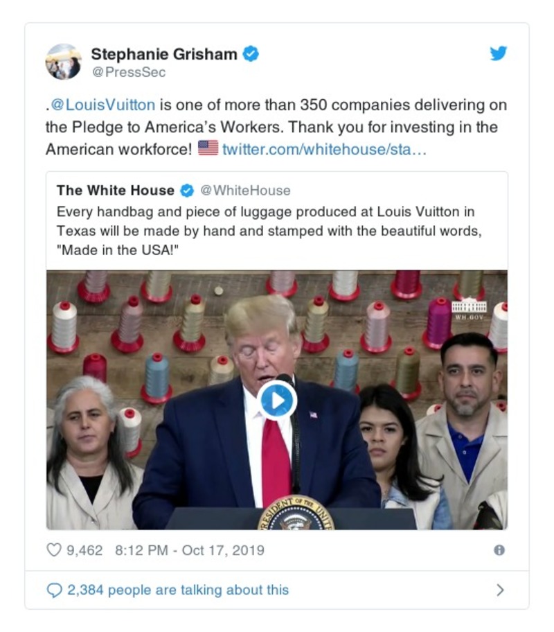 Post image from Donald Trump