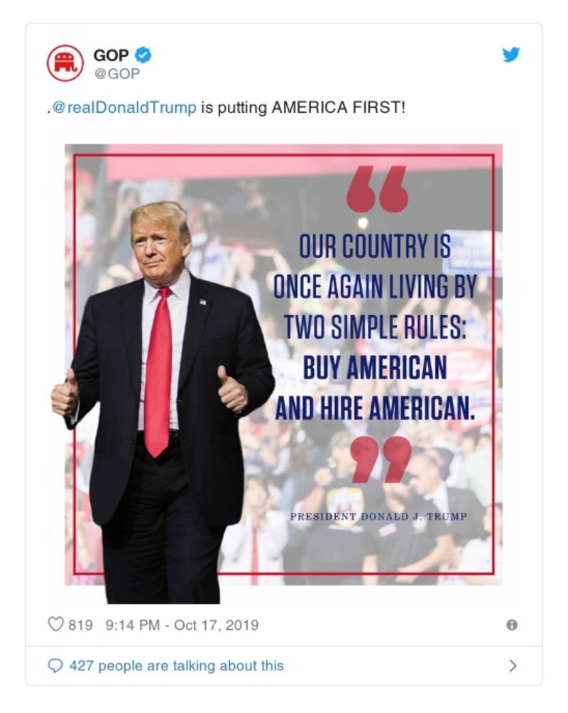 Post image from Donald Trump