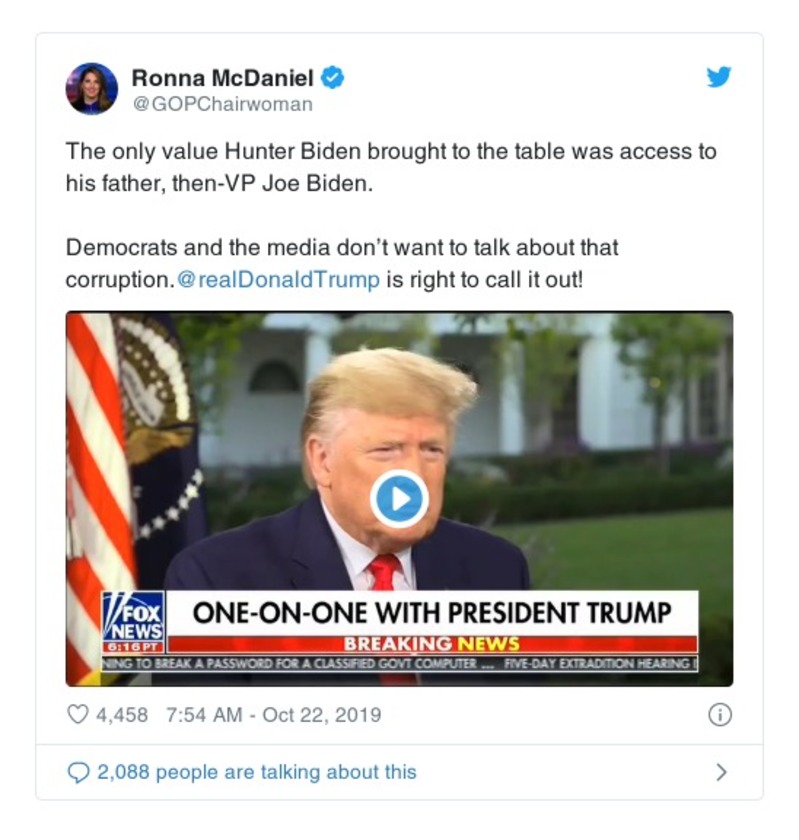 Post preview from Donald Trump